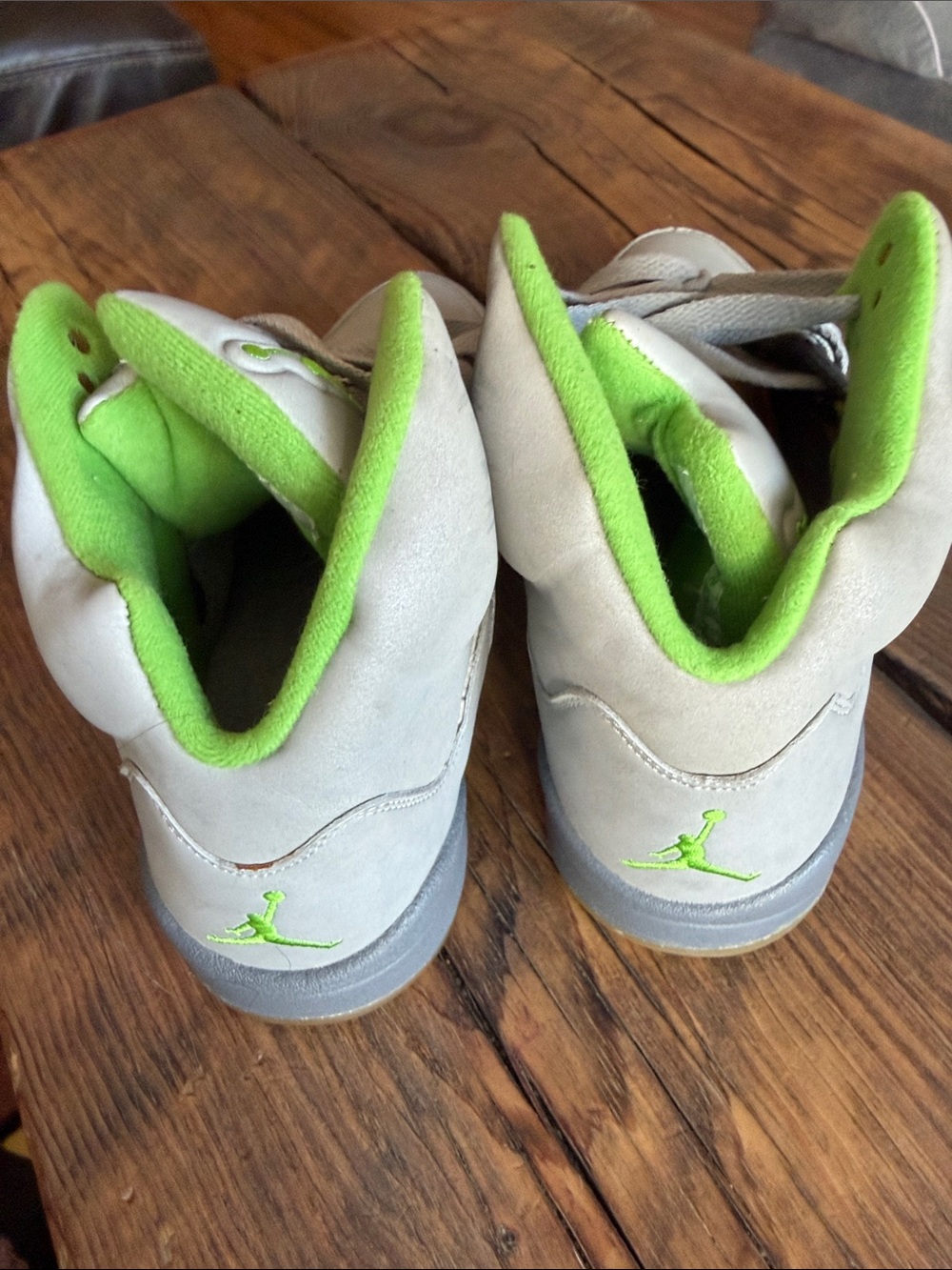 Jordan Men's Retro Sneakers - White & Neon Green